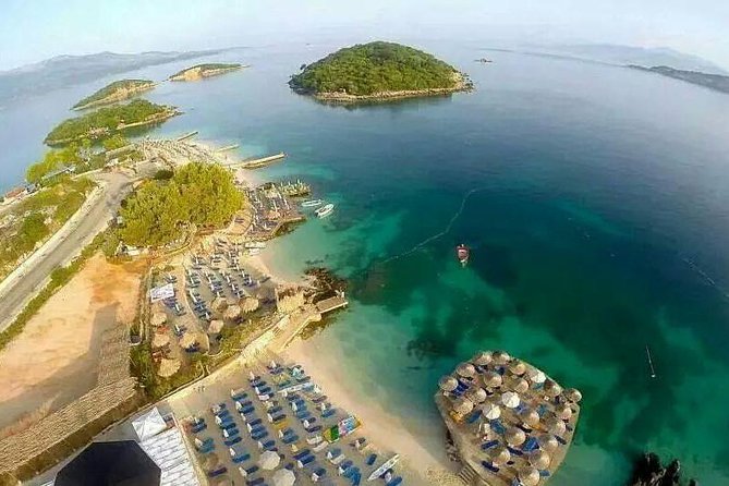 Butrint, Blue Eye, Ksamil and Lekuresi Castle Tour From Saranda - Lëkurësi Castle: Saranda, Ksamil, and Corfu from a hilltop
