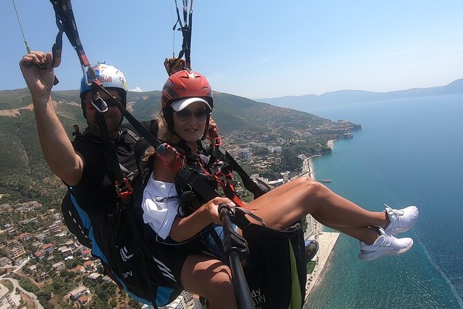 Paragliding Fly Tandem Vlora - Shashic Mountain views above Vlora city and the sea