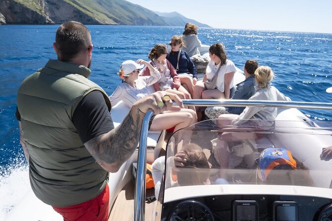 Speed Boat Tour to Vlore's Secret Blue Cave at Grama Bay - Englishman Bay: Cliffs, Calm Water, and a Quick Reset