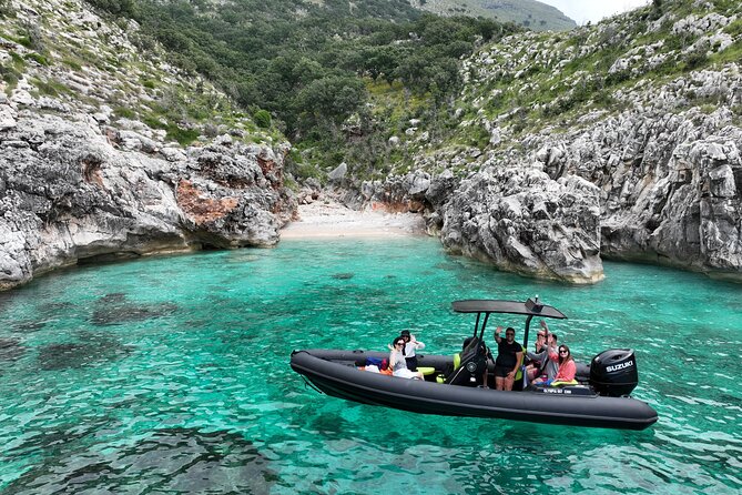 Vlore Speedboat Tour to Sazan Island & Haxhi Ali Cave - Karaburun Limestone Views from the Boat: The Coast Between Stops